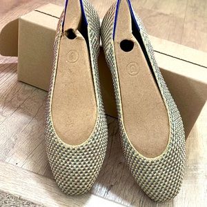 ROTHY’S Limited Ed. Square Toe Metallic Multi Flat